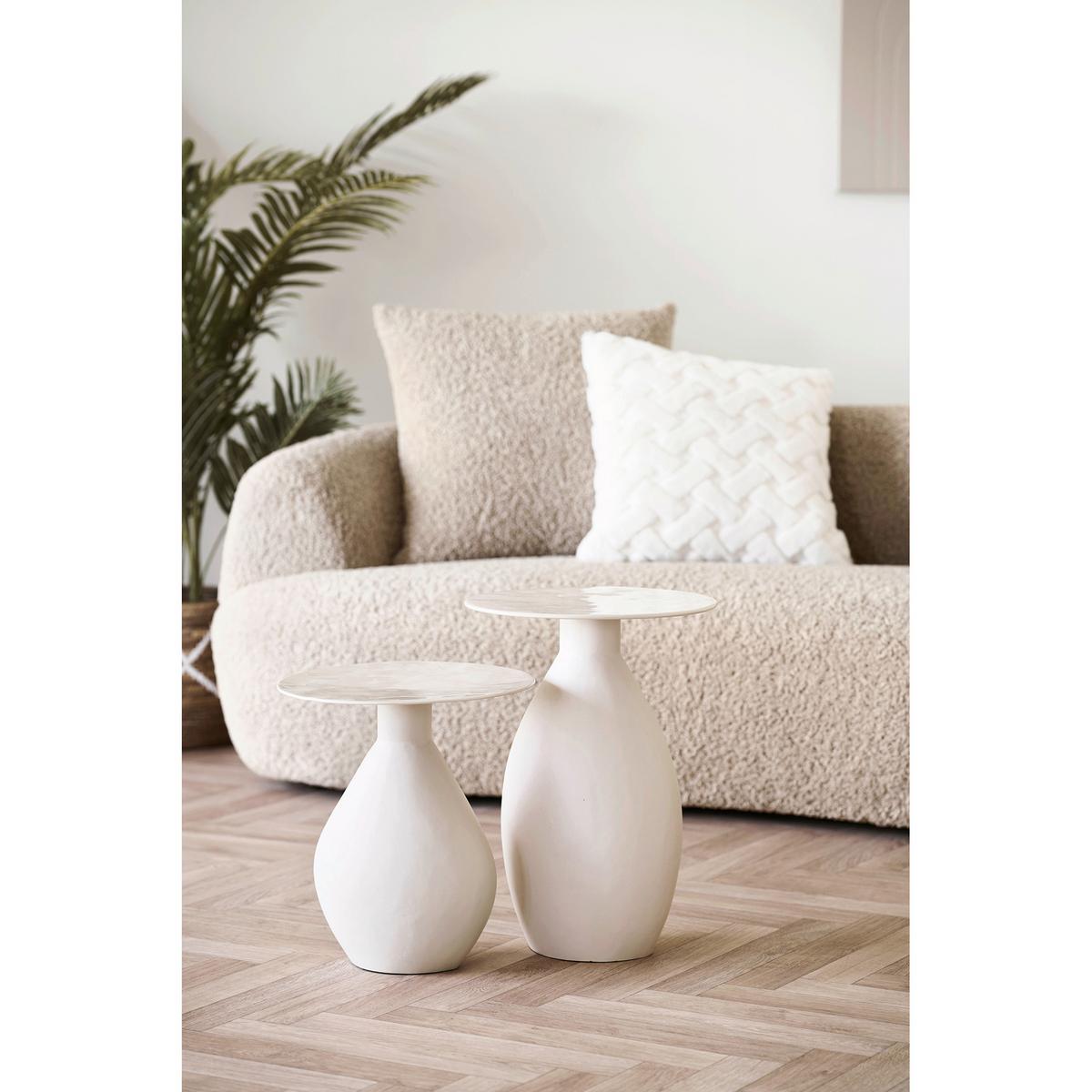 Beistelltisch Calais Creme ca. 36x36x40 cm - Creme, Design, Metall (36/36/40cm) - MID.YOU