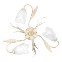 Deckenleuchte Doppio giro avorio Weiß max. 6 Watt - Weiß, KONVENTIONELL, Glas/Metall (50/18cm)