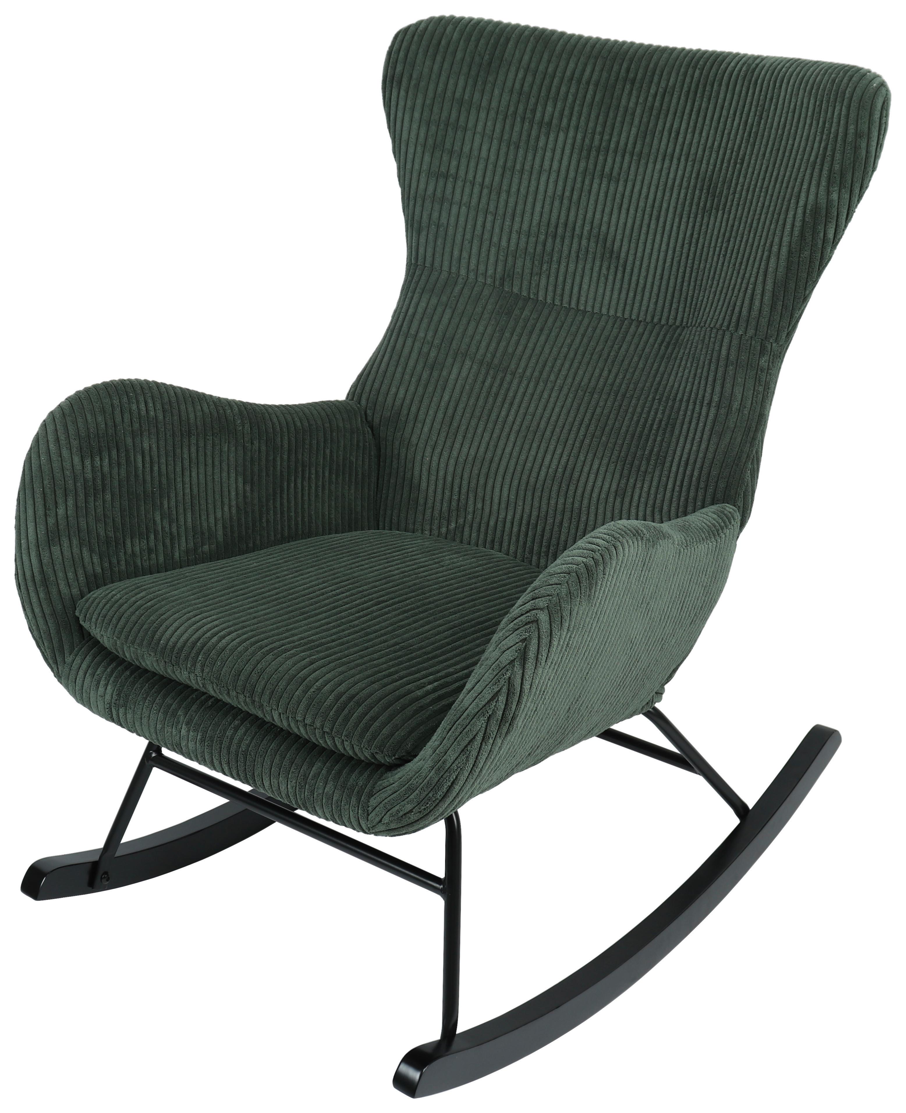 Gugalni Fotelj Granny, Zelena - črna/zelena, Moderno, kovina/tekstil (67/92/85cm)