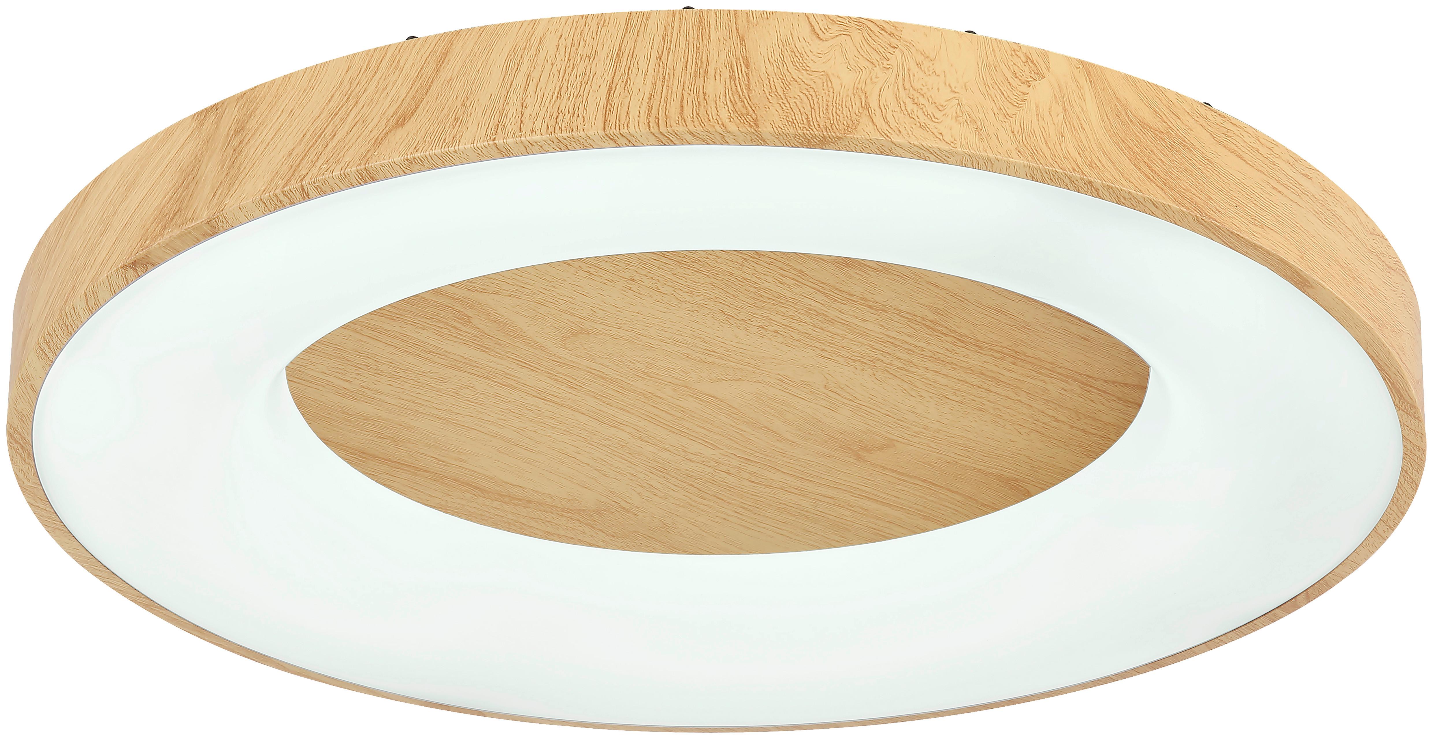 LED Mennyezeti Lámpa Luzia - Tölgyfa/Fehér, Műanyag/Fém (60/10cm) - Premium Living