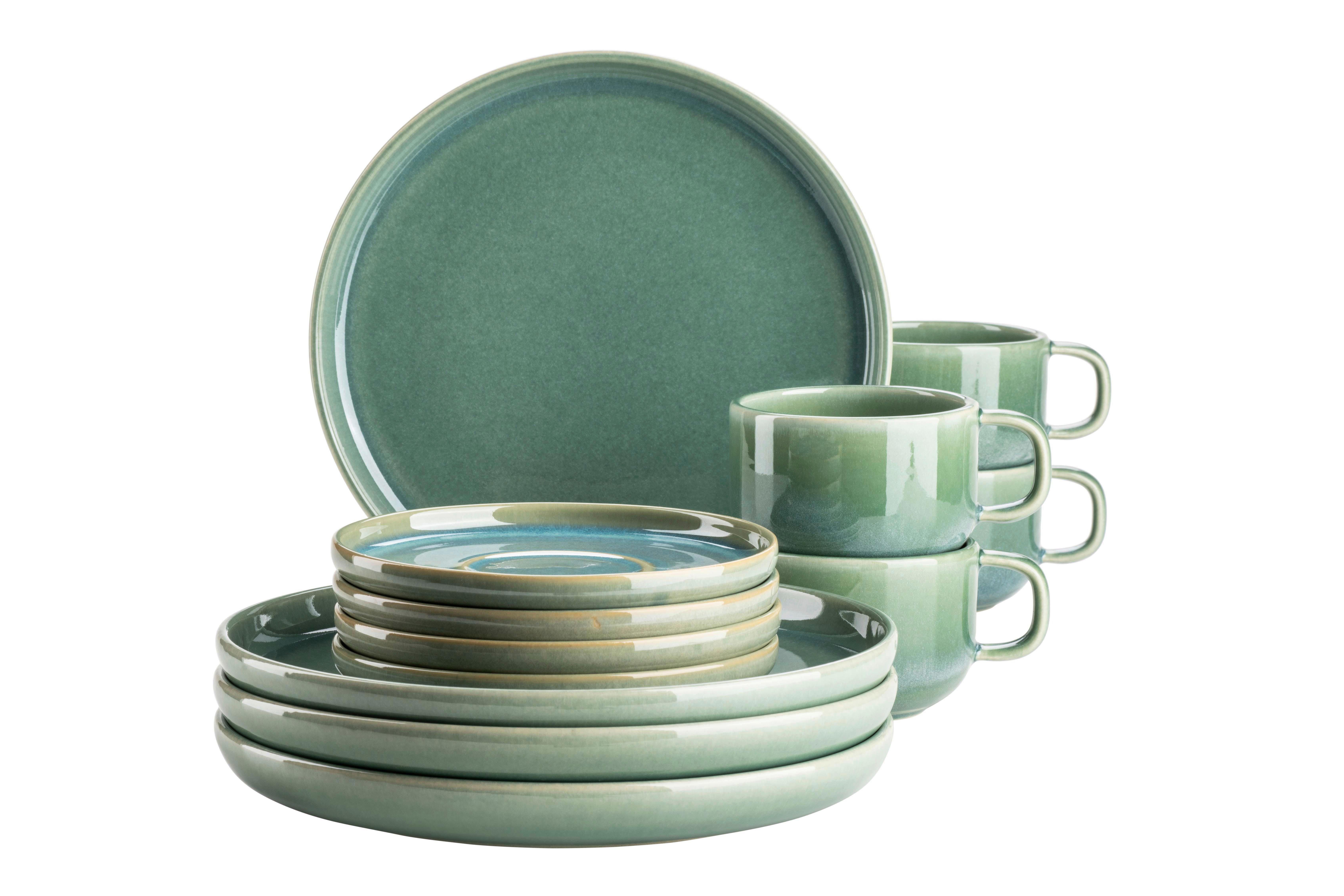 KAFFEESERVICE ELINA UNO - Grün, Basics, Keramik - Mäser