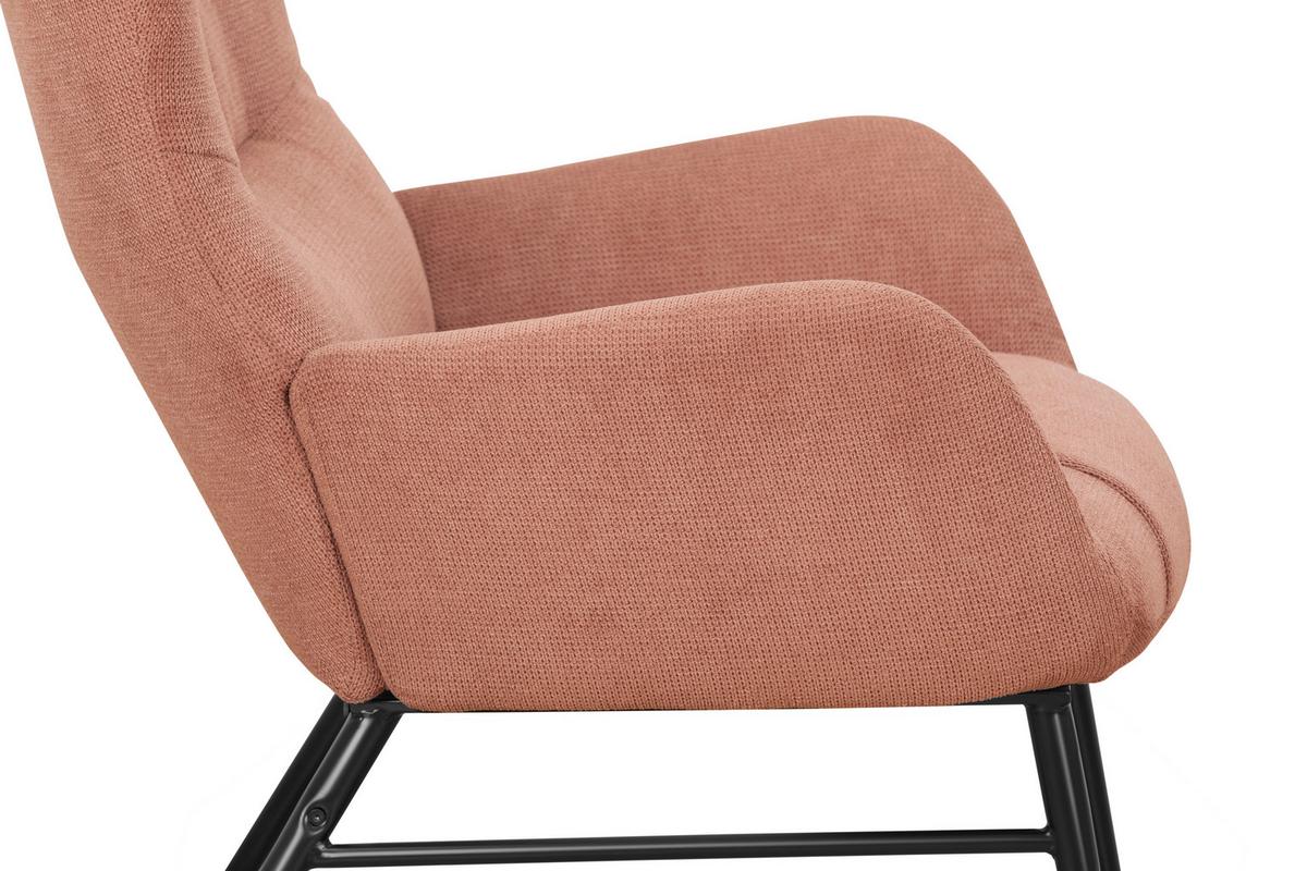 ZESTAW FOTELI RELAKSACYJNYCH LAURA - czarny/brudny róż, Design, metal/tkanina (84/73/100cm) - Livetastic