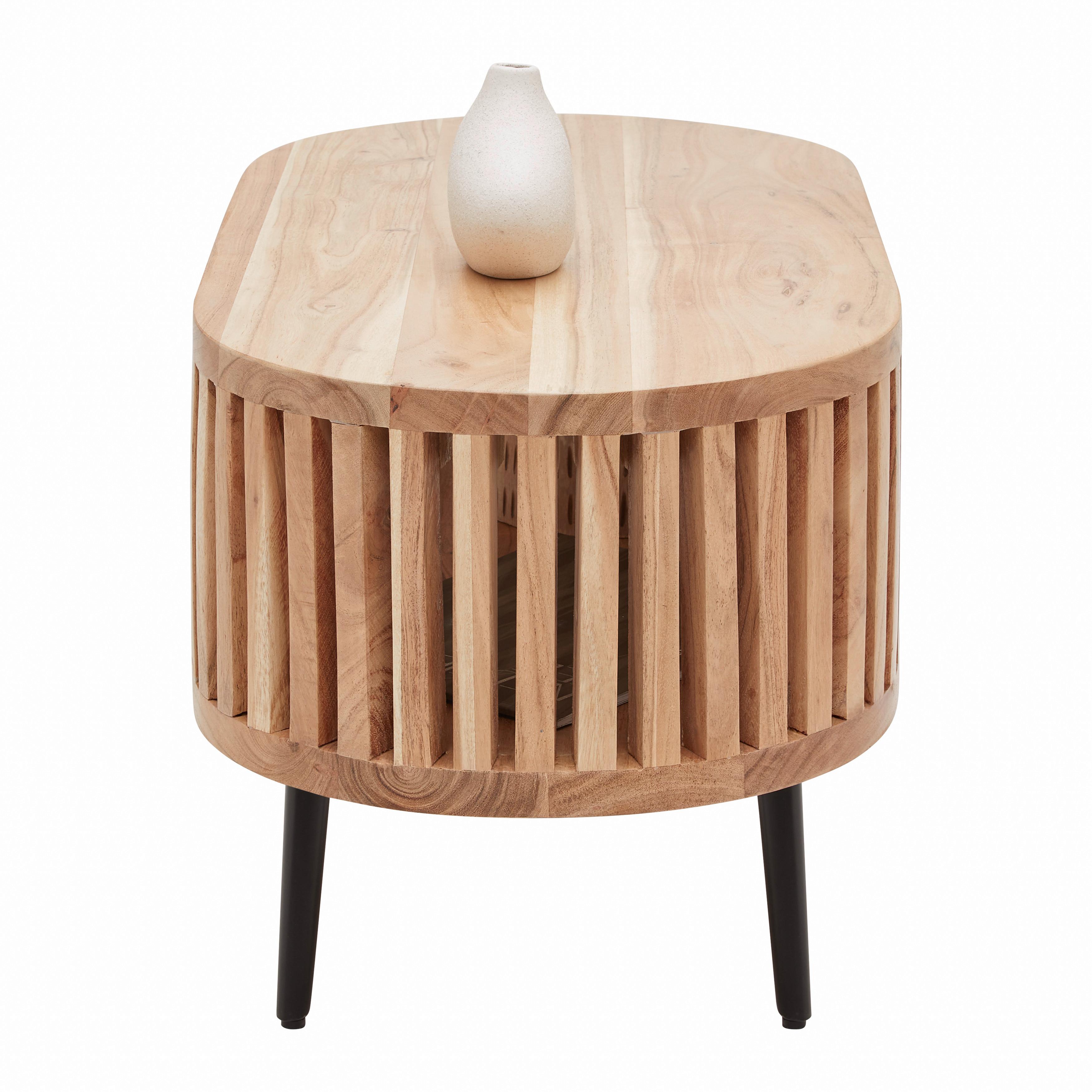 SOFFBORD MADDI - svart/naturfärgad, Lifestyle, metall/trä (80/40/40cm) - Mömax