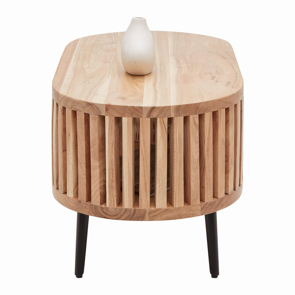 Măsuță de cafea MADDI -TREND- - culoare natur/negru, Lifestyle, lemn/metal (80/40/40cm) - Modern Living