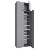 Omara Za Čevlje Lona Xxl, Siva - siva/črna, Moderno, umetna masa/leseni material (70/223/39cm) - MID.YOU