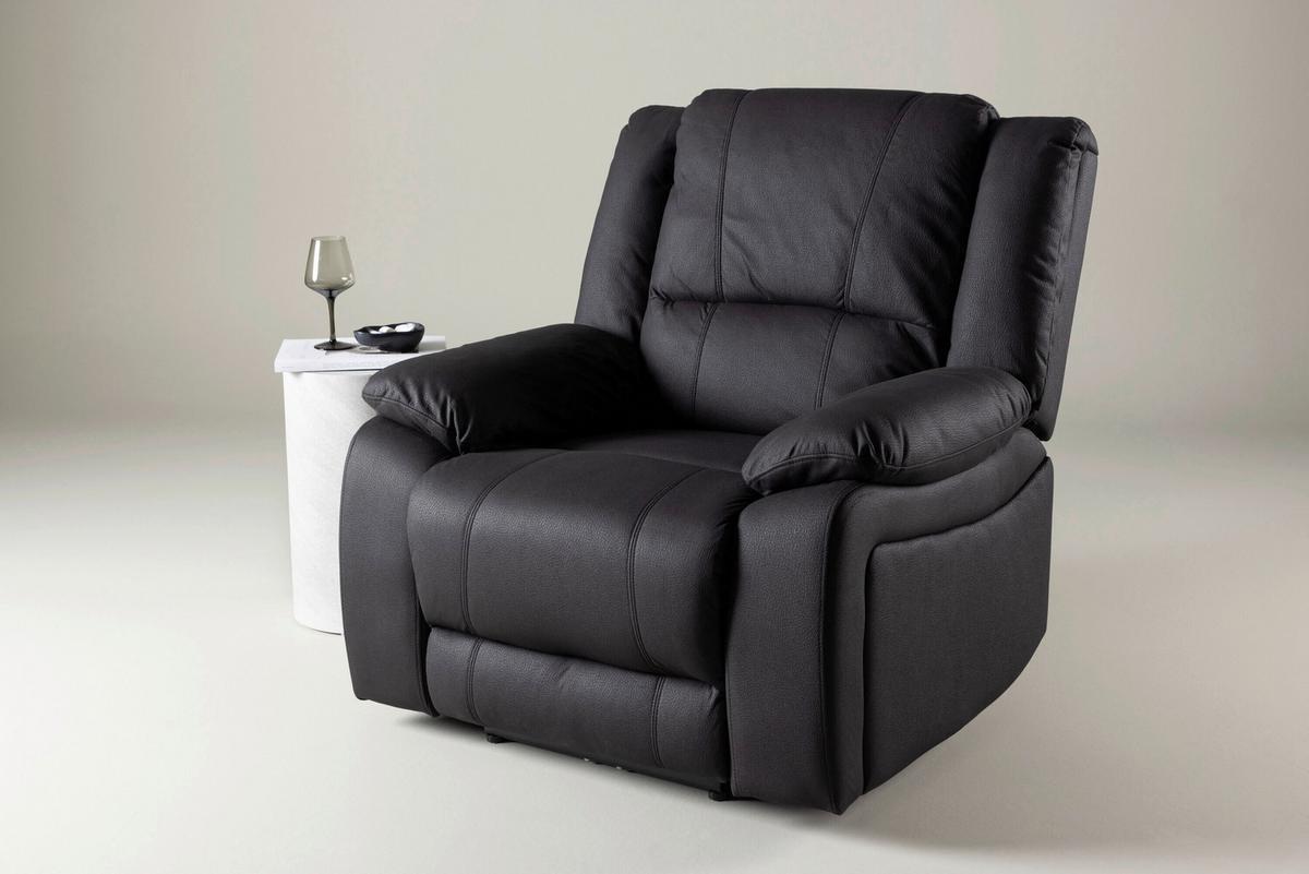 Relaxsessel Singapore Schwarz - Schwarz, MODERN, Textil/Metall (96/100/106cm) - Livetastic