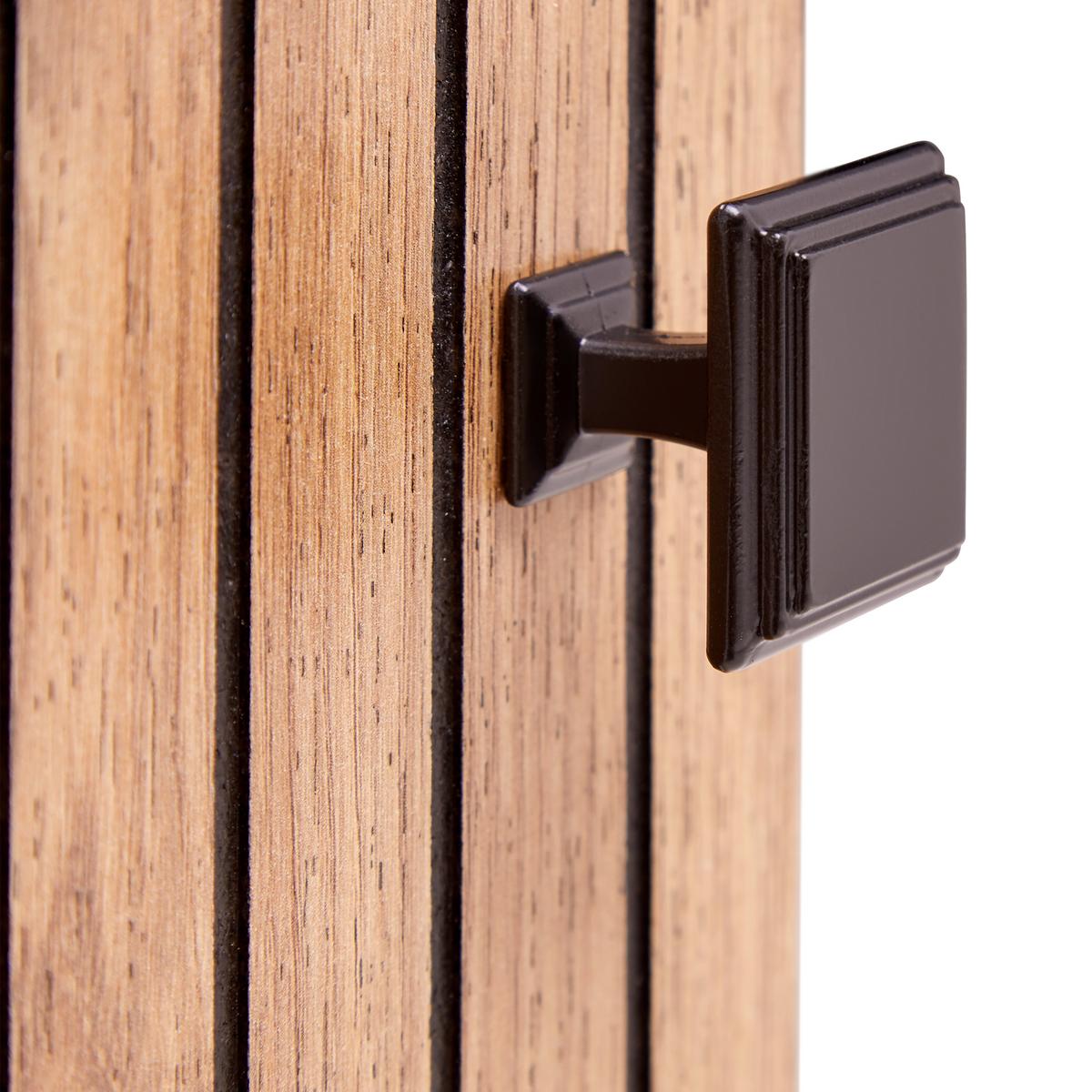 Hochschrank Purebliss Eichefarben - Eichefarben/Schwarz, MODERN, Holzwerkstoff/Metall (40/186/31cm) - Mömax