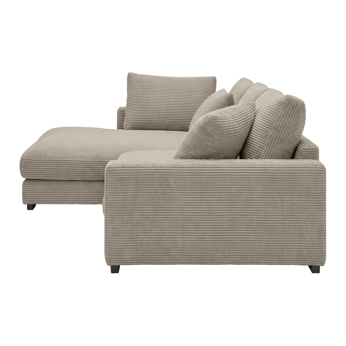 Ecksofa Pedro Taupe - Taupe/Schwarz, MODERN, Kunststoff/Textil (190/300cm) - Mömax