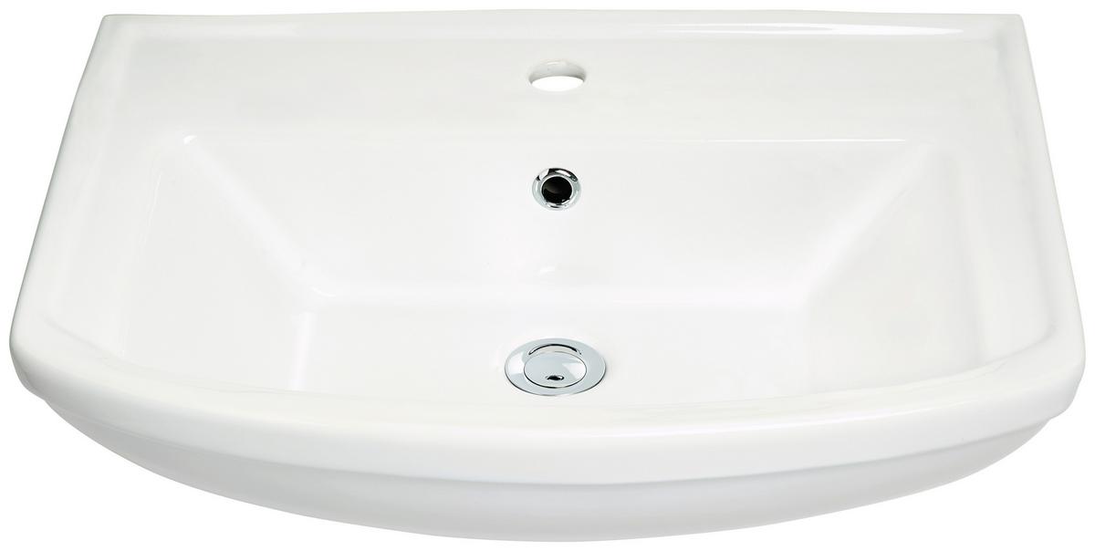 Waschbecken in Weiss ca. 60cm - Weiss, Keramik (61/18/48,5cm) - Mömax