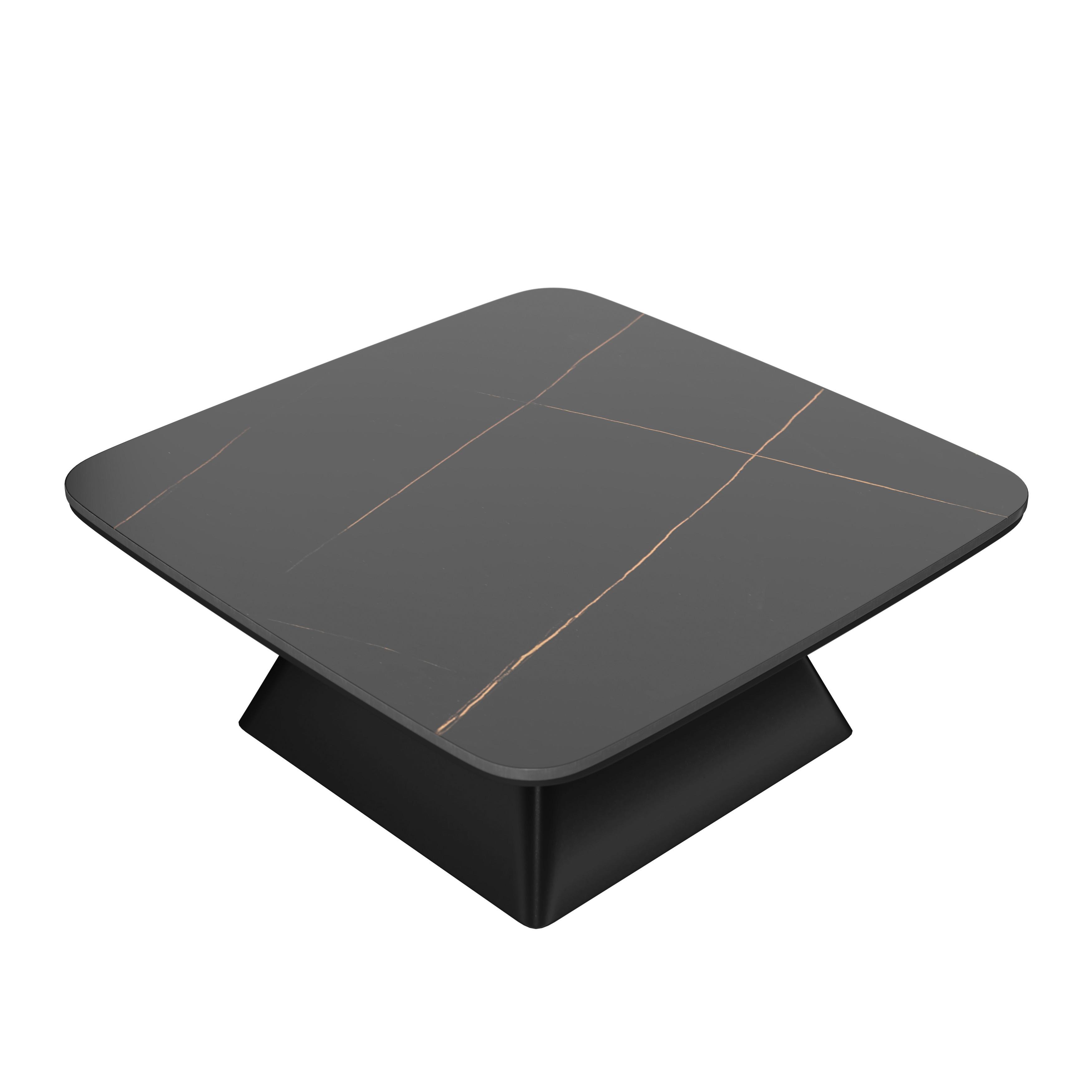 SOFFBORD THIAGO - svart, Modern, trämaterial/sten (55/34/55/34/32/46cm) - Bessagi Home