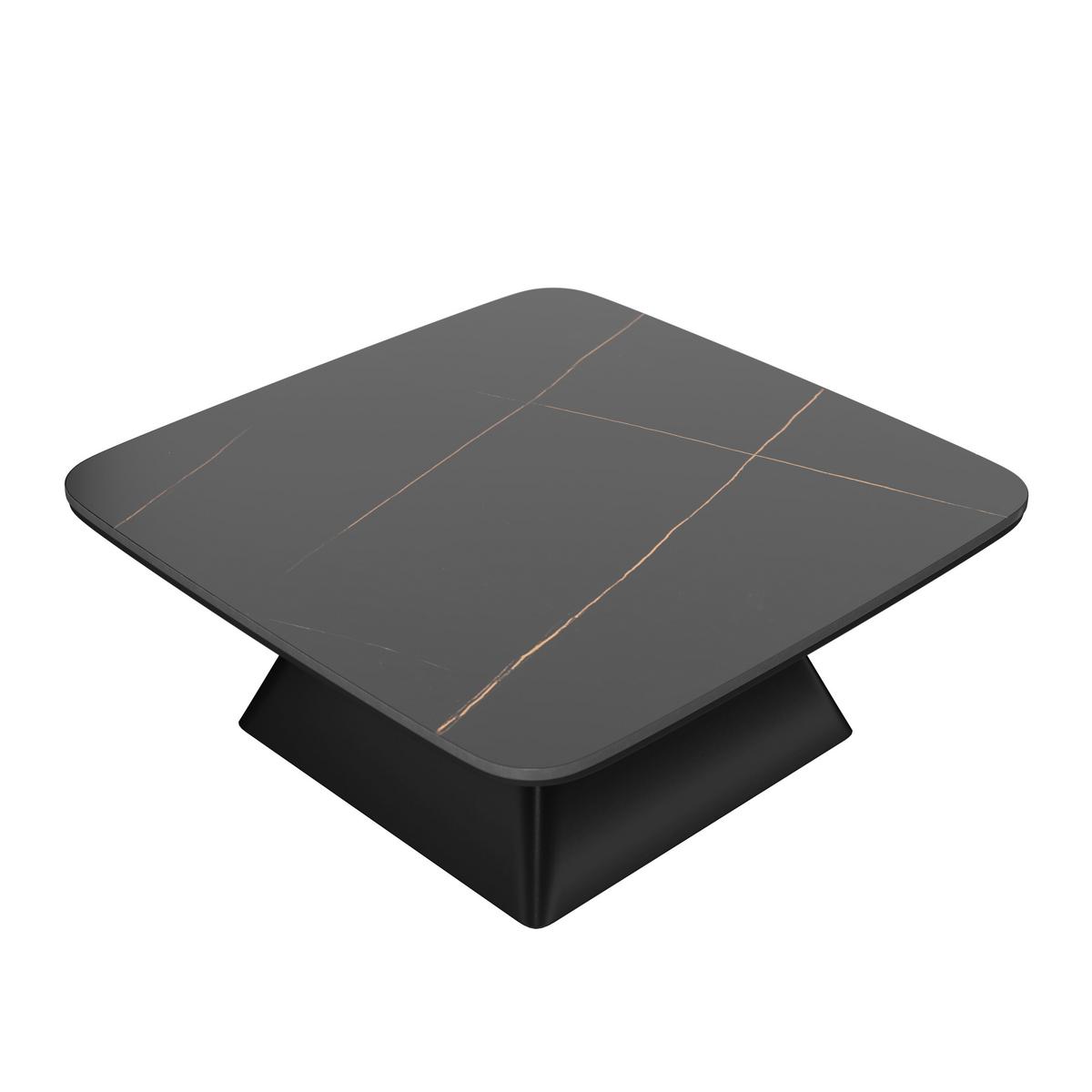 Couchtisch Thiago Schwarz 2-er Set MDF/Stein - Schwarz, MODERN, Holzwerkstoff/Stein - Bessagi Home