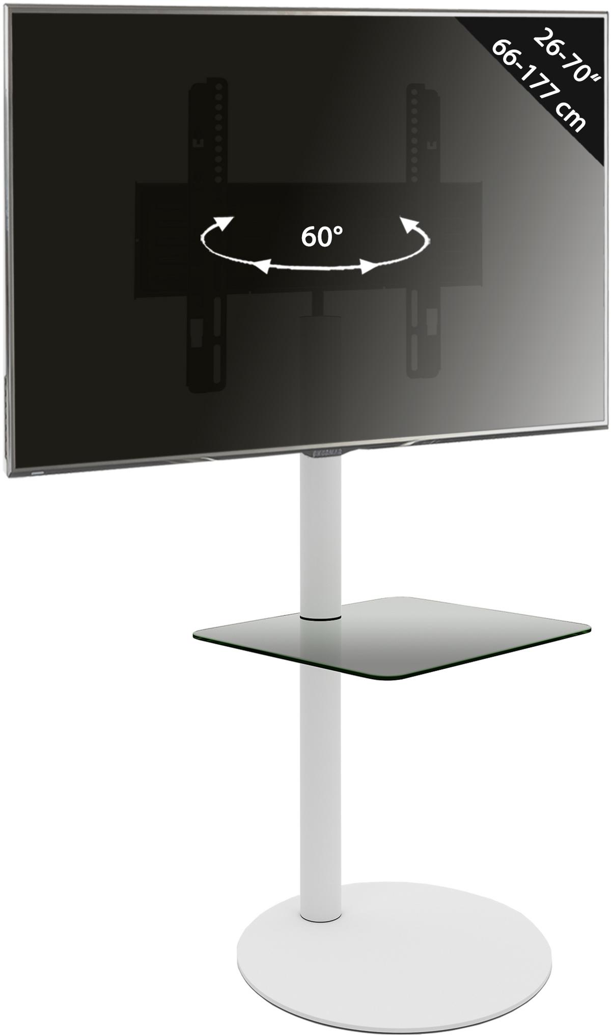 Stojalo Za Tv Cirla - bela/prozorno, Basics, kovina/steklo (55/100/45cm) - MID.YOU