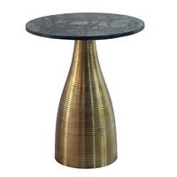 Masă Auxiliară Wl7.515 - auriu/verde, Design, metal/piatră (40/40/48cm) - Livetastic