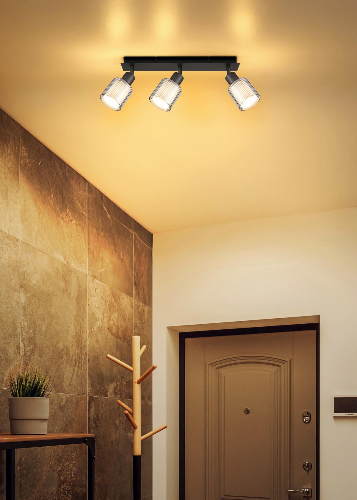 Proiector Villegas - alb/negru cromat, Basics, sticlă/metal (41/8/18,6cm) - Globo