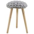 Hocker Grau/Kiefer - Naturfarben/Grau, ROMANTIK / LANDHAUS, Holz/Holzwerkstoff (34/50,5cm) - Mömax modern living