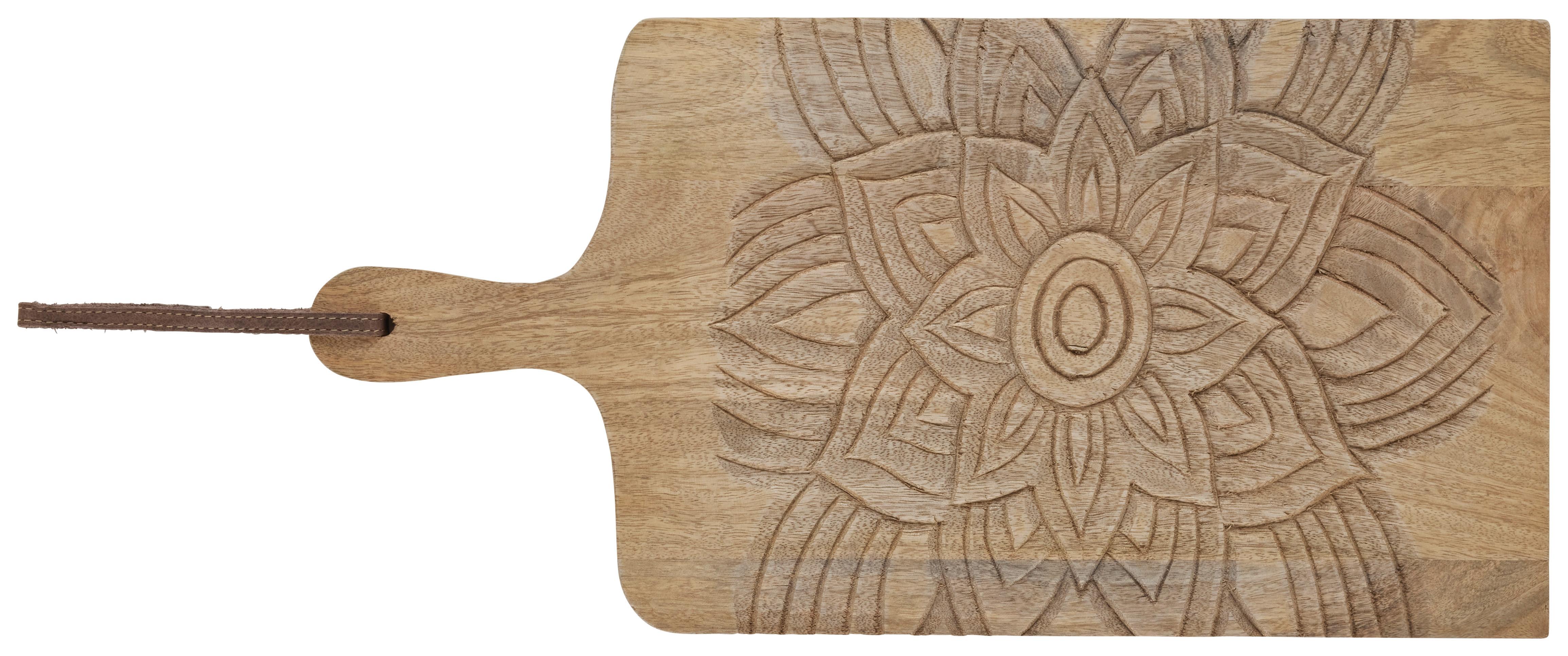 Okrasni Pladenj Mandalja I -Paz- - naravne barve, Basics, les (50/2/25cm) - Modern Living