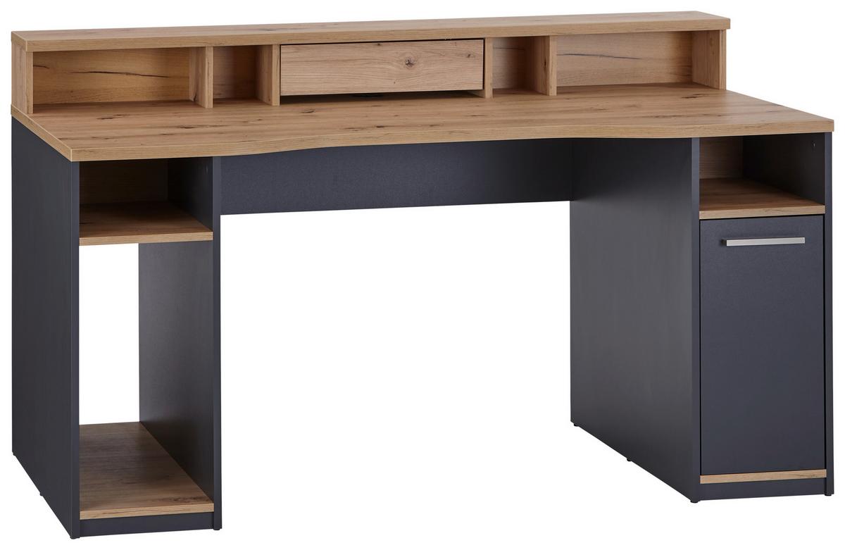 Računalniška Miza Speed, Antracit, Hrast - barve hrasta/antracit, Moderno, kovina/leseni material (160,2/91,9/70cm)