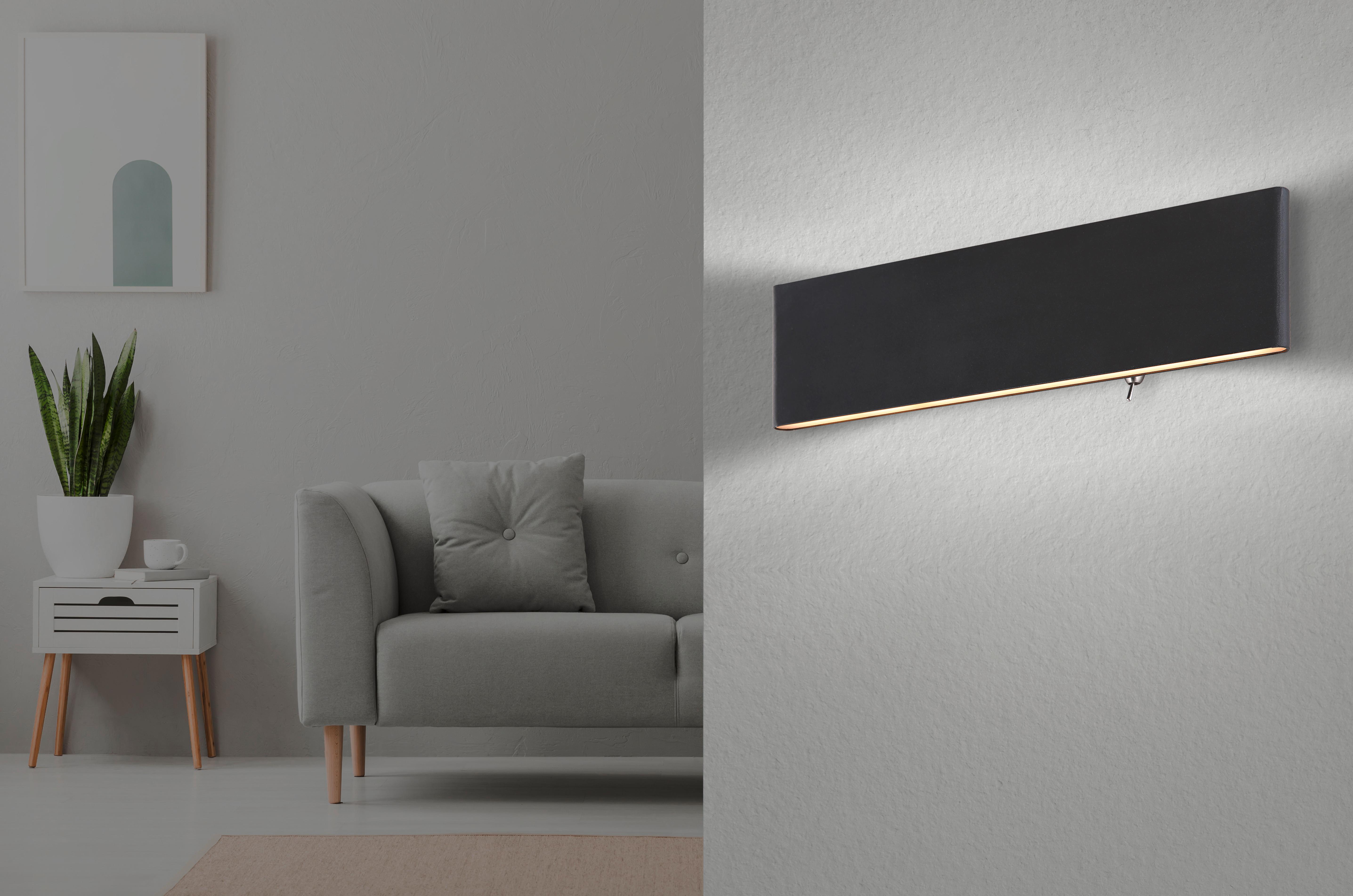 Led Falilámpa 41751-12b - fekete/opál, Basics, műanyag/fém (29,5/4,5/8cm) - Globo