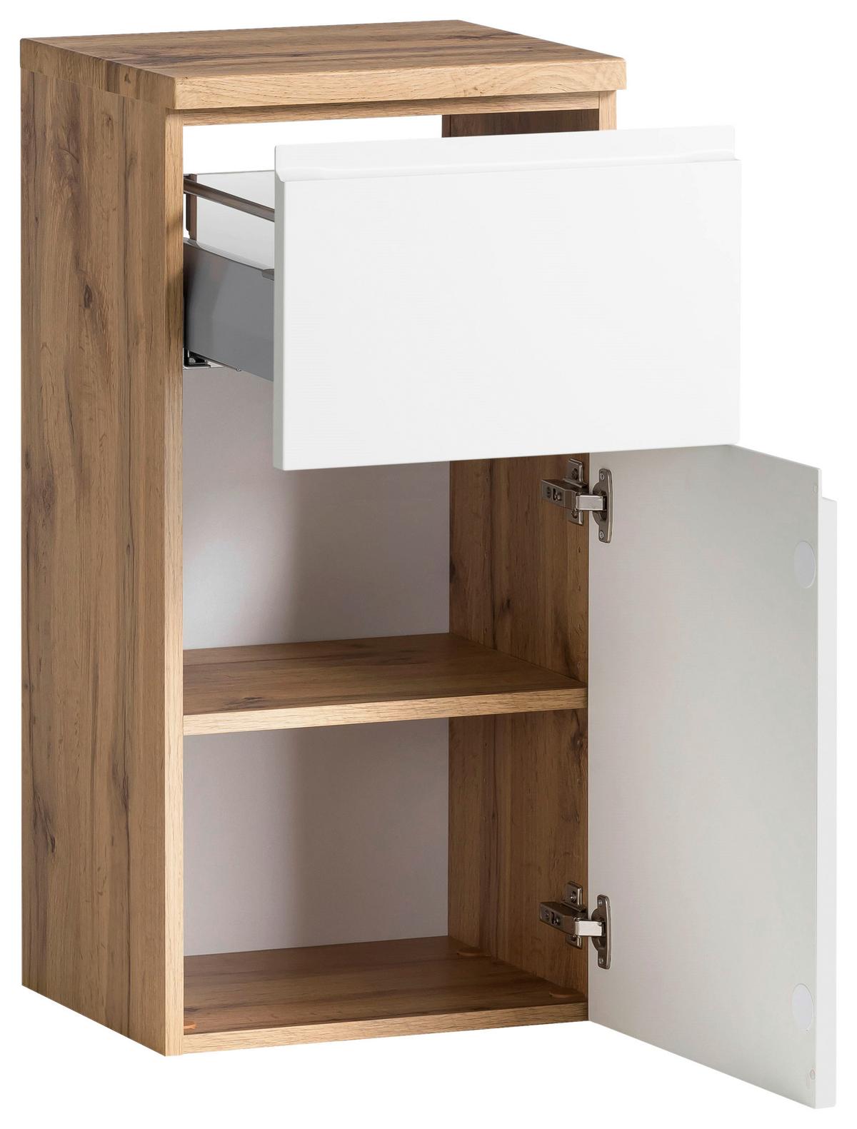 Hängeschrank Varese ca. 40x79 cm Weiß/Eiche - Eiche Wotan/Weiß, MODERN, Holzwerkstoff (40/79/35cm) - Held