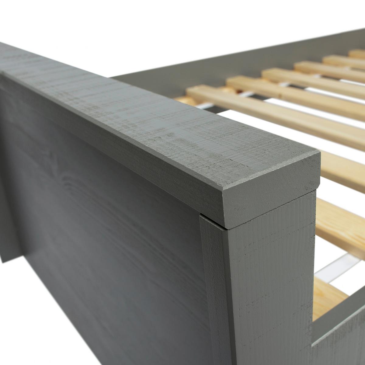 Bett Morris Grau ca. 90x200 cm - Grau, Design, Holz (90/200cm) - Livetastic