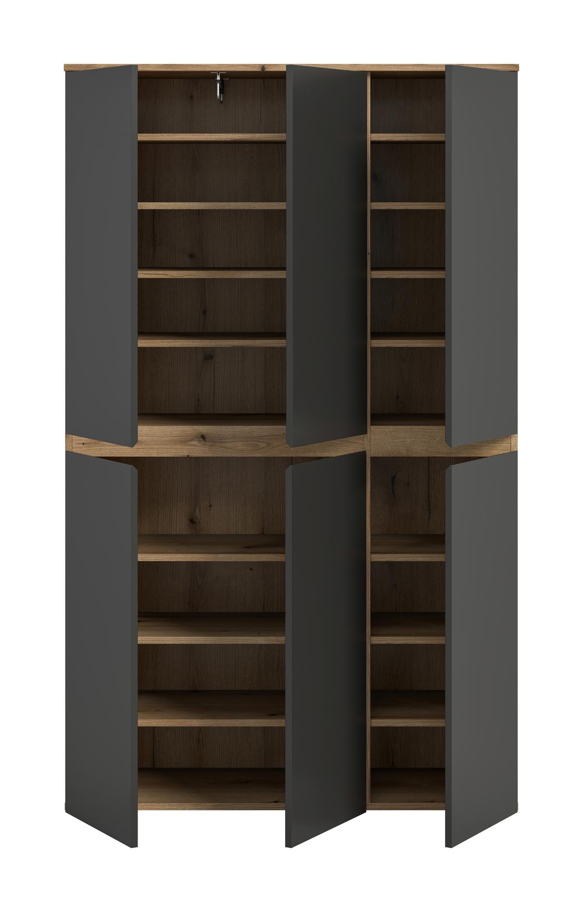Garderobenschrank Scarpa Anthrazit - Eichefarben/Anthrazit, Design, Holzwerkstoff/Kunststoff (105/175/37cm) - Livetastic