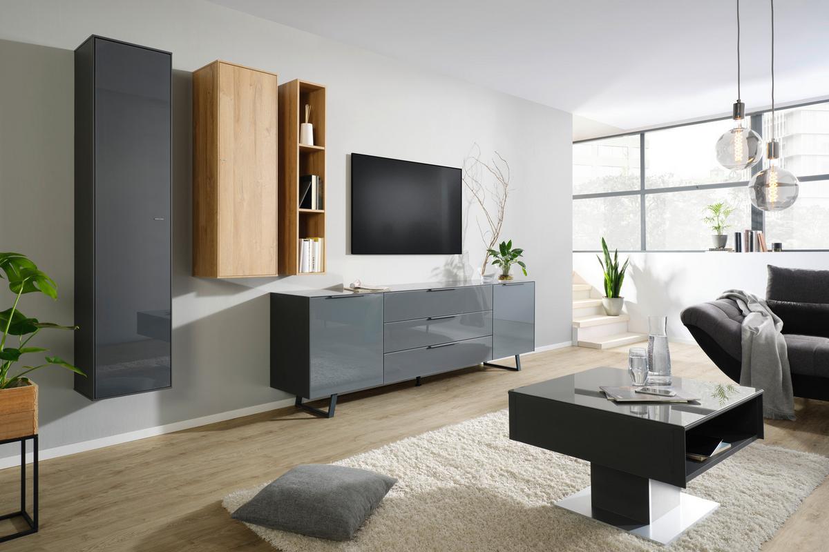 Hängeelement Max Box in Anthrazit - Anthrazit, MODERN, Glas/Holzwerkstoff (38/175/32cm) - Premium Living