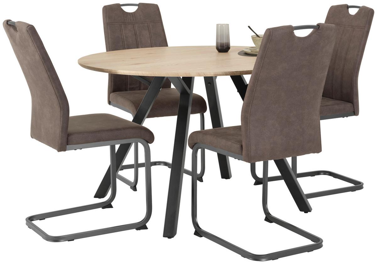 Stol Za Blagovaonicu Arno 120 - hrast Artisan/crna, Moderno, drvni materijal/metal (120/76/120cm)