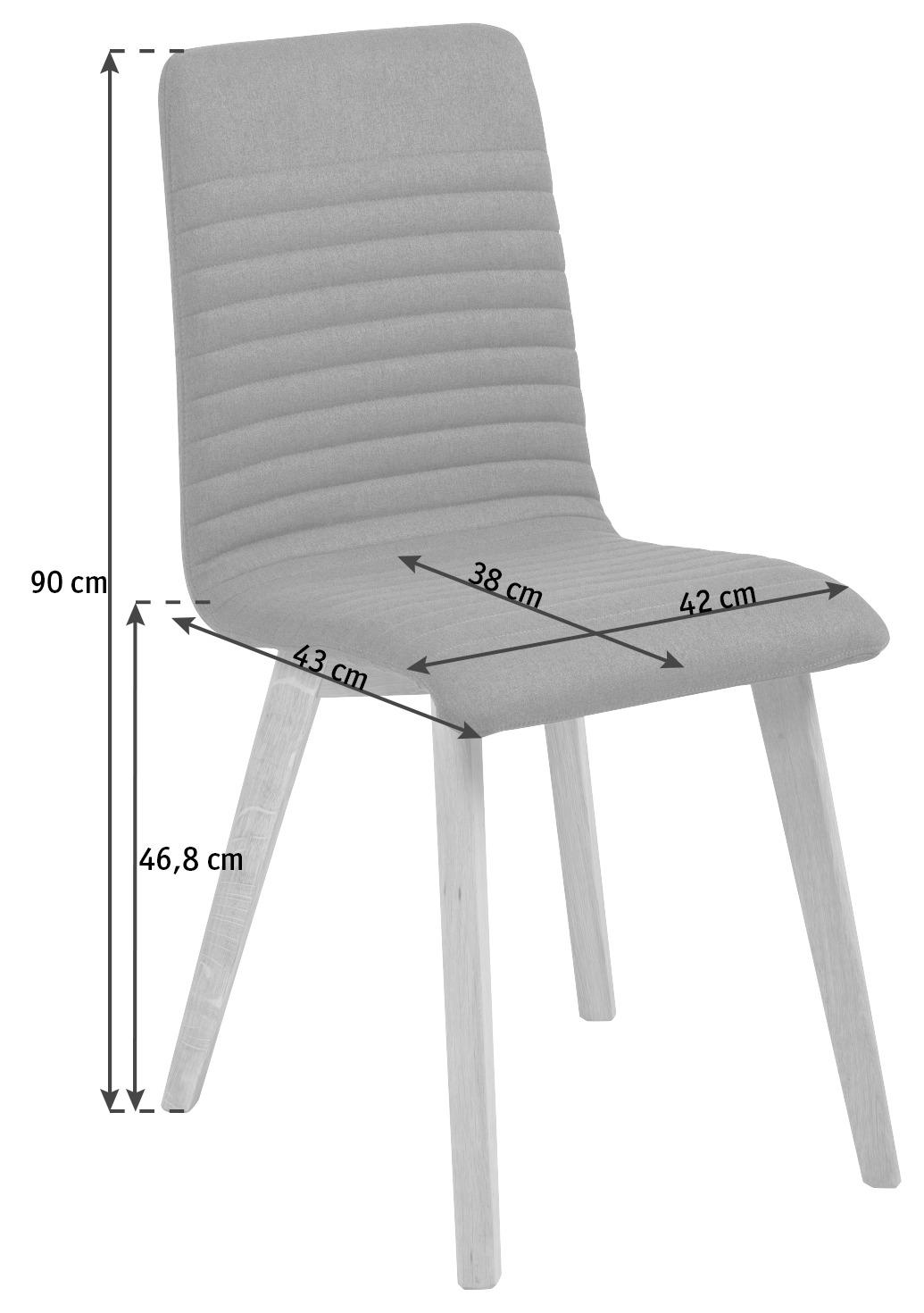 KRZESŁO AROSA -PO- - kolor dębowy/antracytowy, Lifestyle, tkanina/drewno (42/90/43cm) - Livetastic