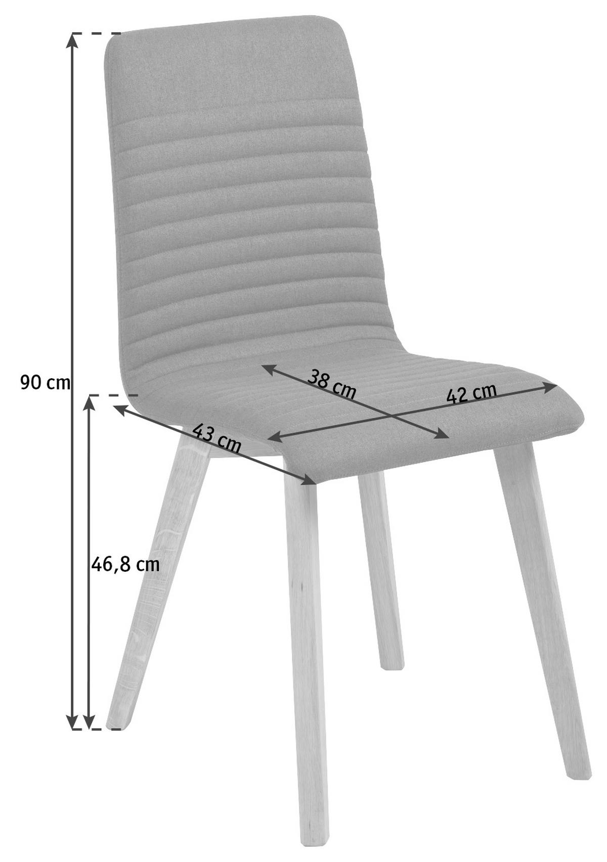 KRZESŁO AROSA -PO- - kolor dębowy/antracytowy, Lifestyle, tkanina/drewno (42/90/43cm) - Livetastic