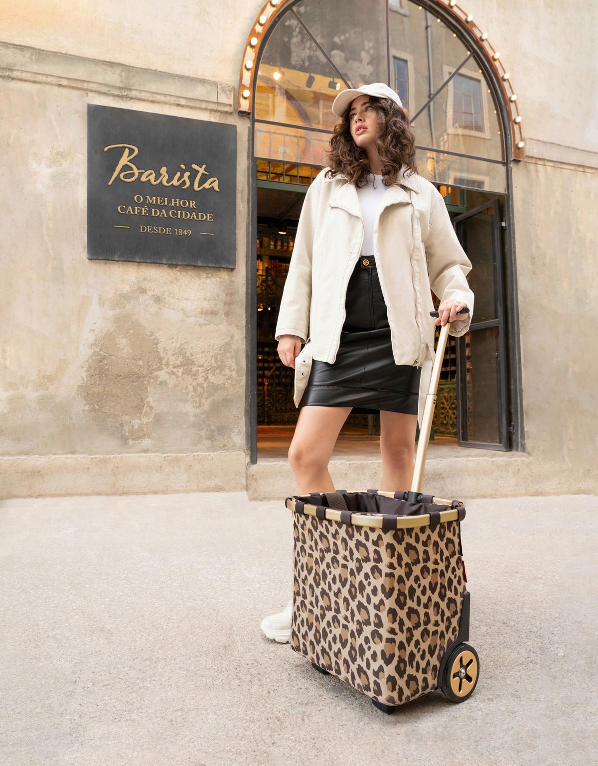 WÓZEK ZAKUPOWY OE6047 - czarny/kolor złoty, Basics, tworzywo sztuczne/tkanina (42/47,5/32cm) - Reisenthel