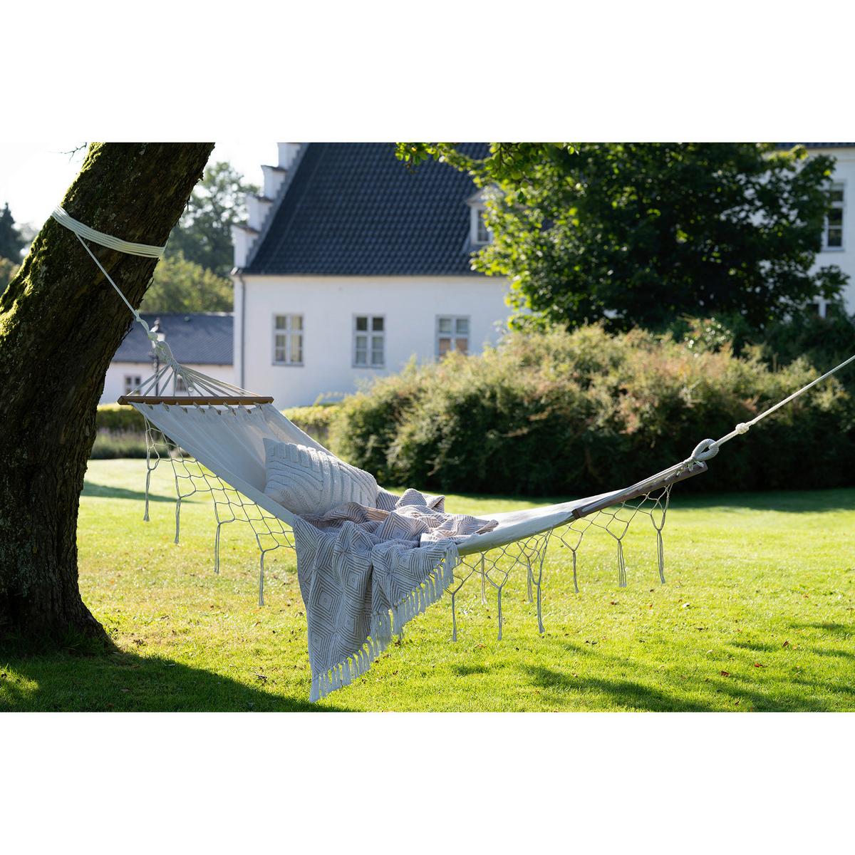 Hängematte Edessa Weiß - Weiß, Basics, Holz/Textil (200/3/80cm)