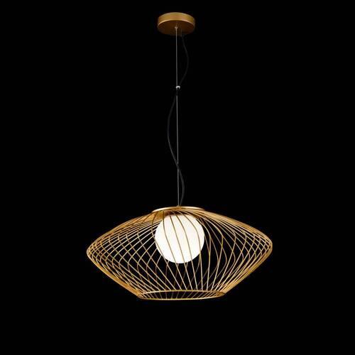 Pendelleuchte Plec Goldfarben/Weiß max. 60 Watt - Goldfarben/Weiß, Trend, Glas/Metall (52/24cm) - MAYTONI