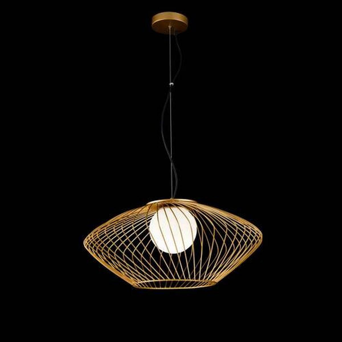 PENDELLEUCHTE PLEC - Weiss/Goldfarben, Trend, Glas/Metall (52/24cm) - MAYTONI
