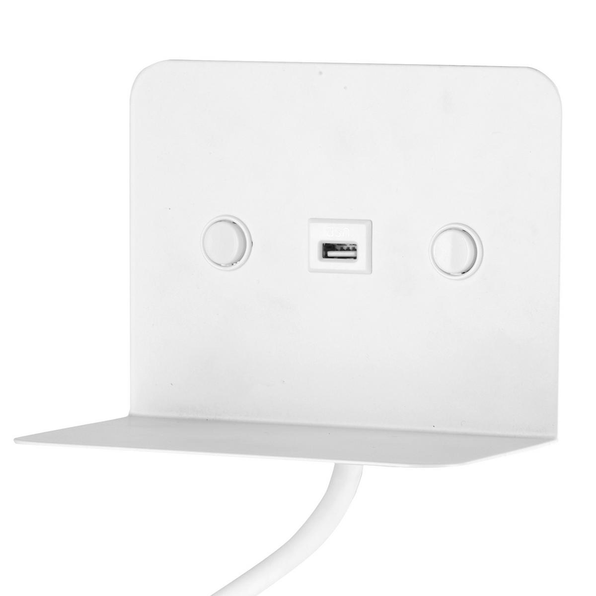 LED-Wandleuchte Bianca Weiß max. 5 Watt - Weiß, Design, Metall (16/13/46cm)