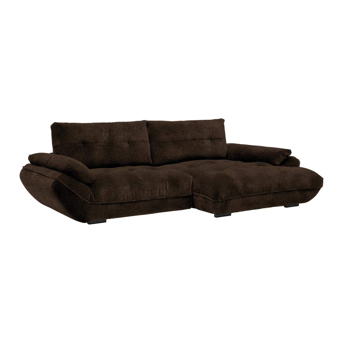 Wohnlandschaft Vivo Dunkelbraun - Dunkelbraun/Schwarz, MODERN, Kunststoff/Textil (317/63/179cm) - Premium Living