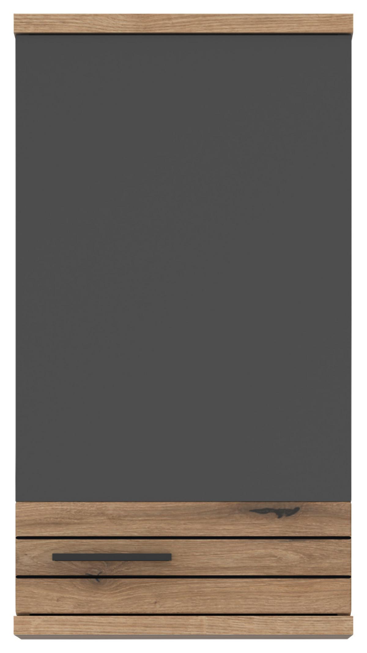 Viseča Omara Cotia Cotls 3 - črna/barve hrasta, Moderno, kovina/leseni material (40/73/30cm) - James Wood