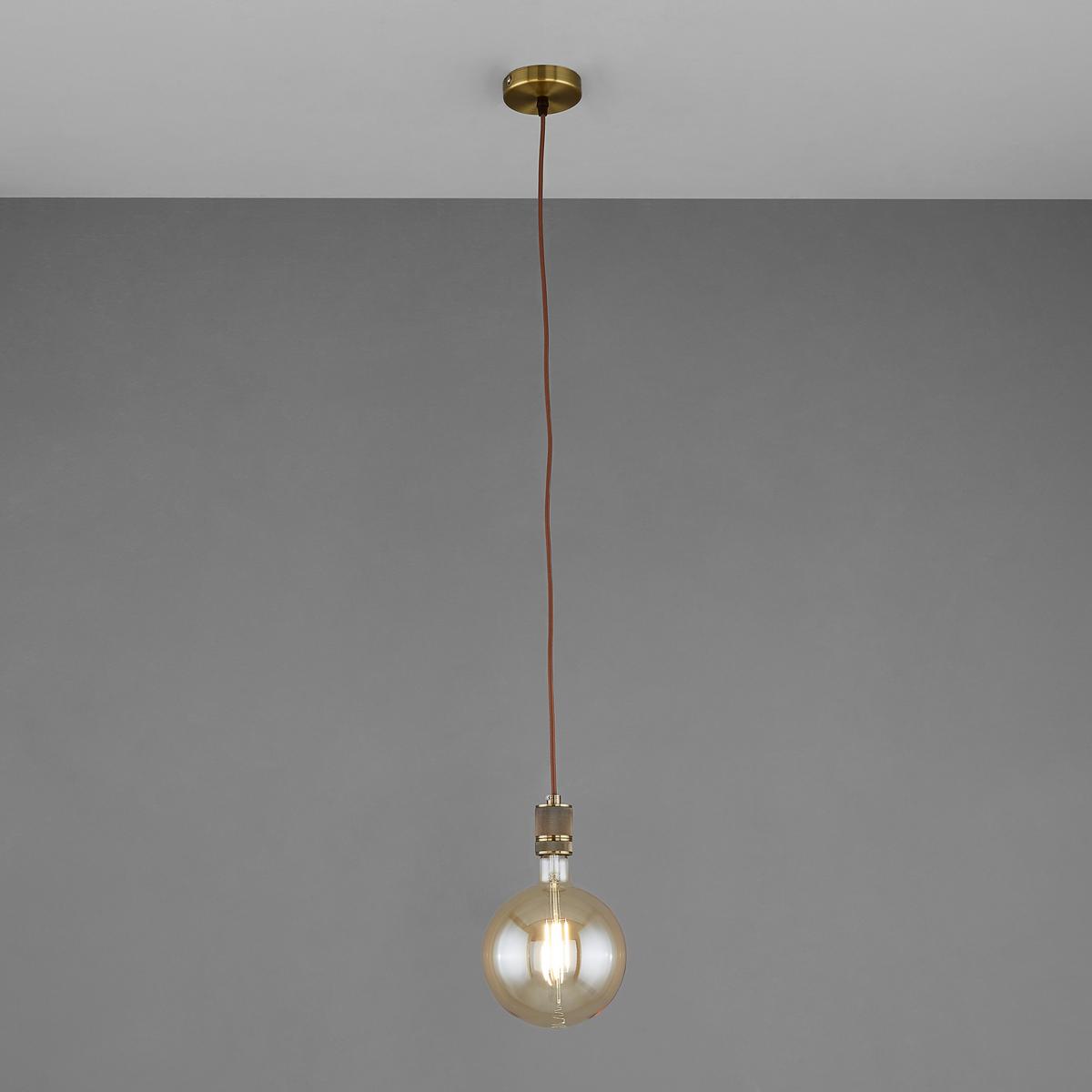 LAMPA WISZĄCA A21 NUR AUFHÄNGUNG - kolor mosiężny, Basics, metal/tkanina (10/150cm) - Globo