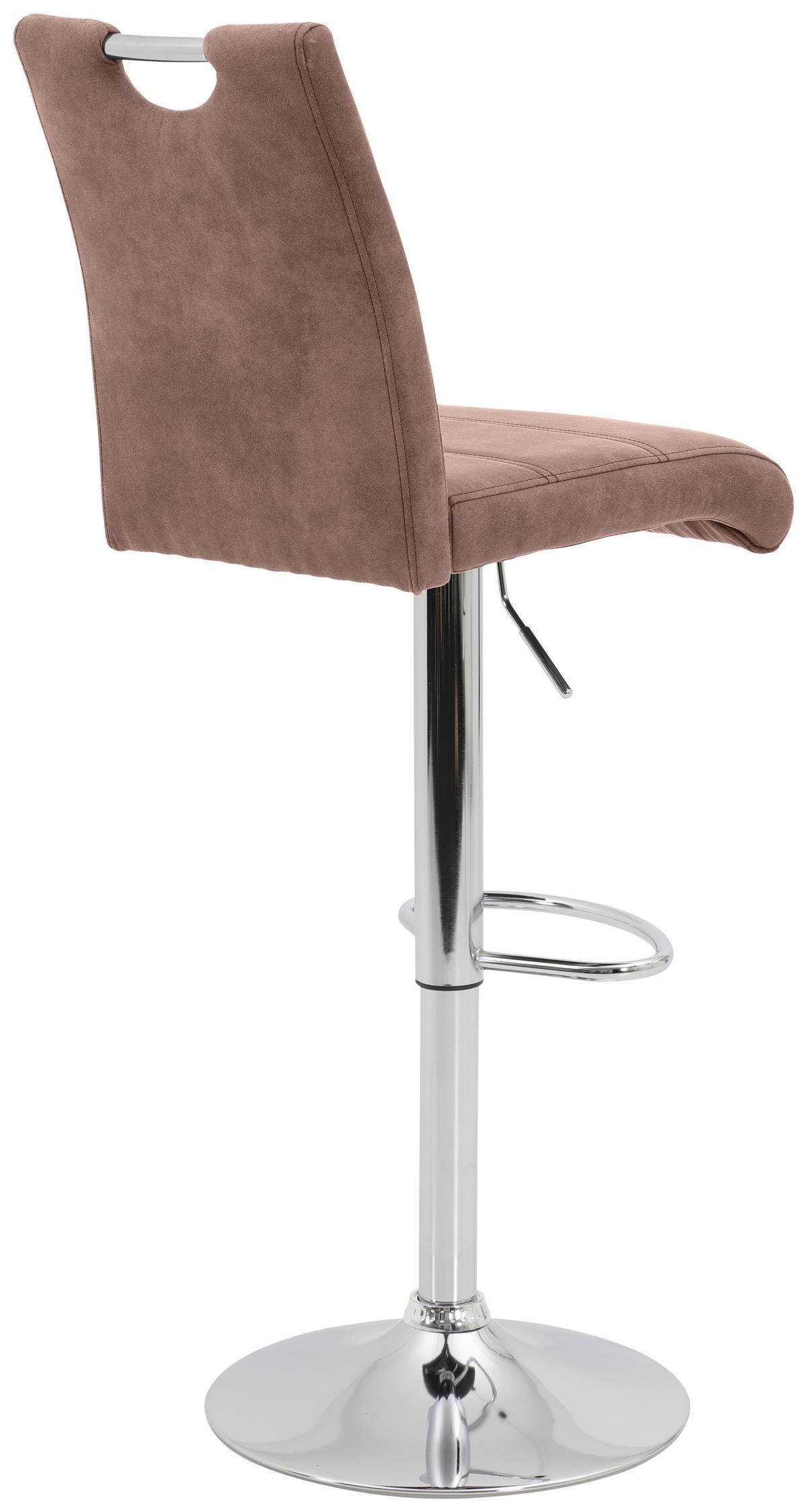 STOŁEK BAROWY MIRANDA II H - beżowy/kolor chromowy, Konventionell, metal/tkanina (38/97-119/50cm) - Carryhome