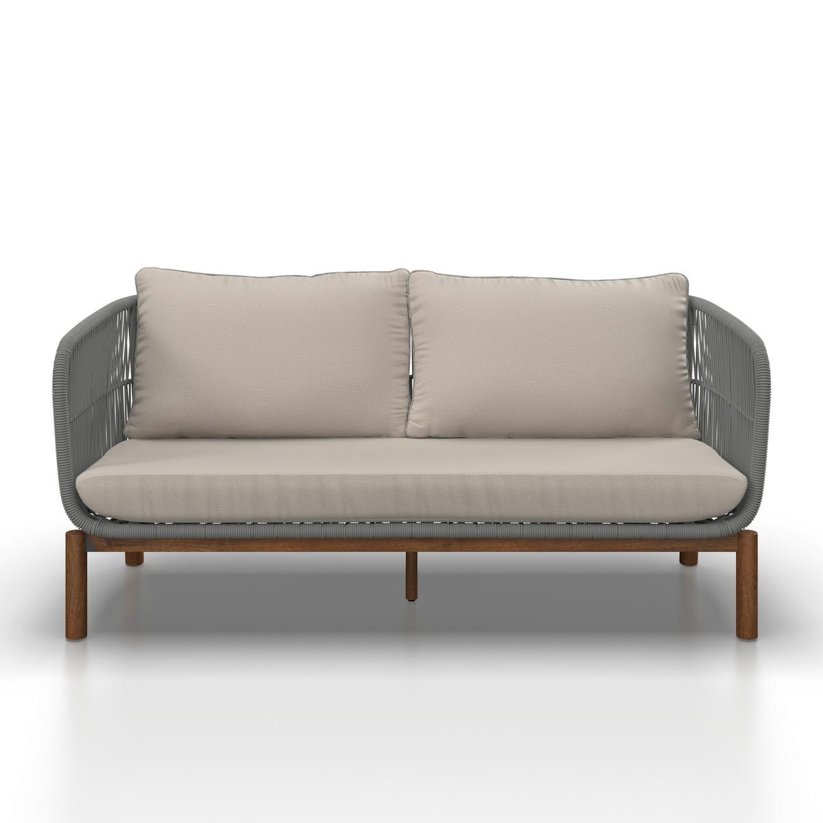 LOUNGEGARNITUR MALENE - Creme/Naturfarben, Modern, Holz/Textil (168/70,5/80cm) - Bessagi Garden