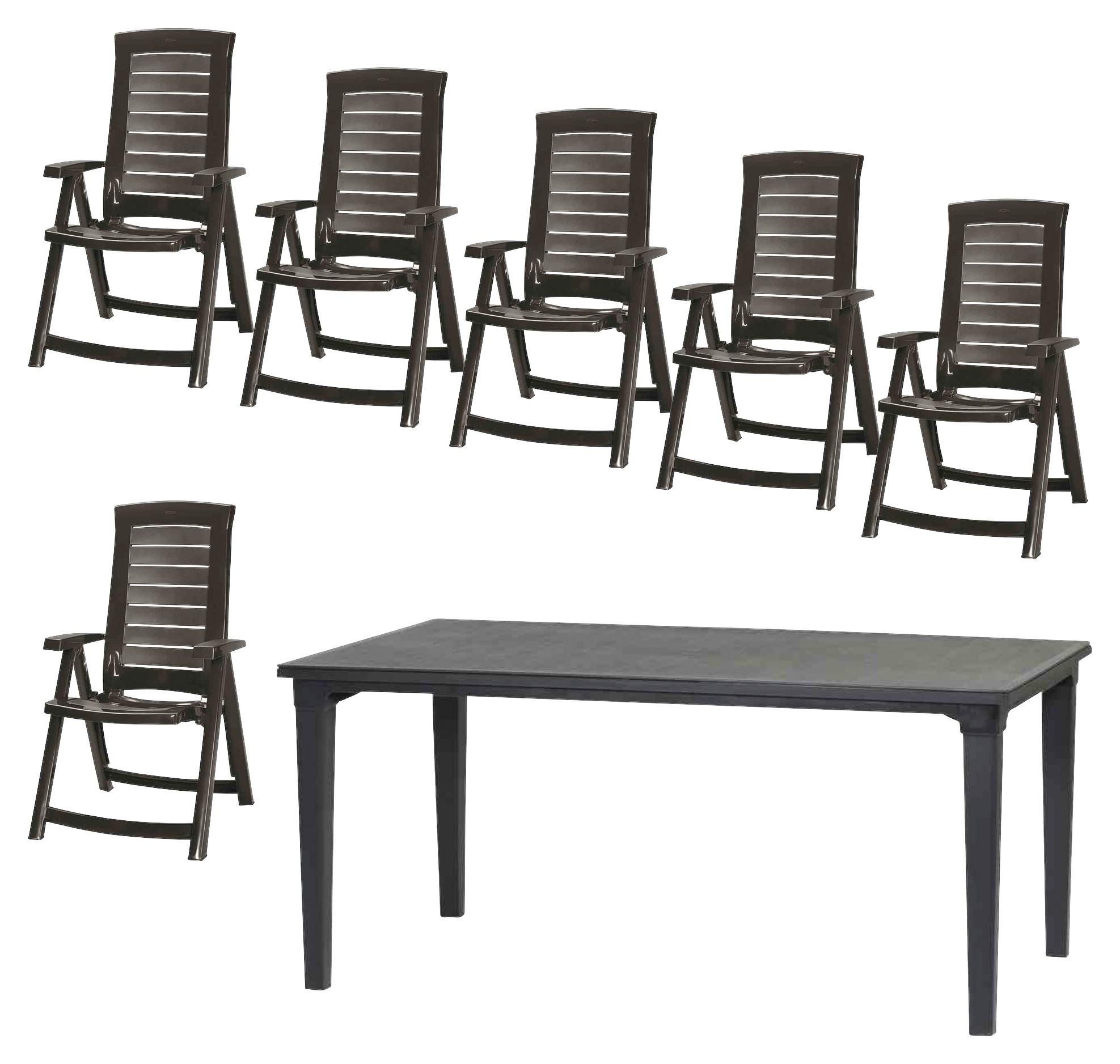 GARTENSET N01337 - Graphitfarben, KONVENTIONELL, Kunststoff - Siena Garden