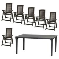 GARTENSET N01337 - Graphitfarben, KONVENTIONELL, Kunststoff - Siena Garden