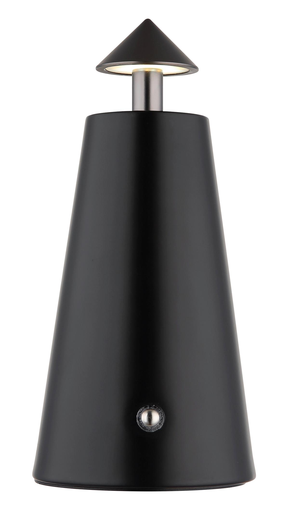 AKKU-TISCHLEUCHTE 21037S LIVA - Weiss/Schwarzchrom, Design, Kunststoff/Metall (9/19cm) - Globo