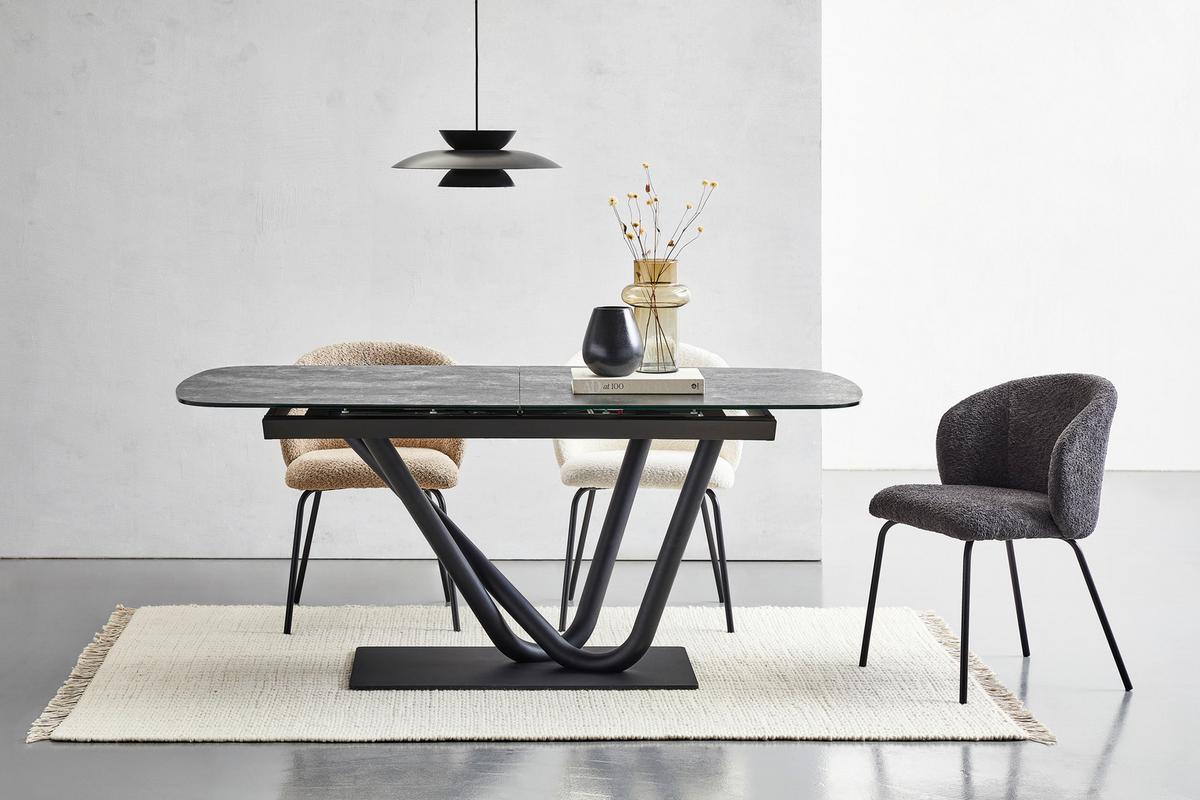 KRZESŁO CHICA - czarny/taupe, Design, metal/tkanina (57/79/59cm) - Xora