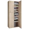 Schuhschrank Lona XXL ca.70x182x37cm Eichefarben - Eichefarben/Silberfarben, KONVENTIONELL, Holzwerkstoff/Kunststoff (70/182/37cm) - MID.YOU
