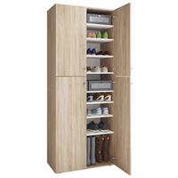 Schuhschrank Lona XXL ca.70x182x37cm Eichefarben - Eichefarben/Silberfarben, KONVENTIONELL, Holzwerkstoff/Kunststoff (70/182/37cm) - MID.YOU