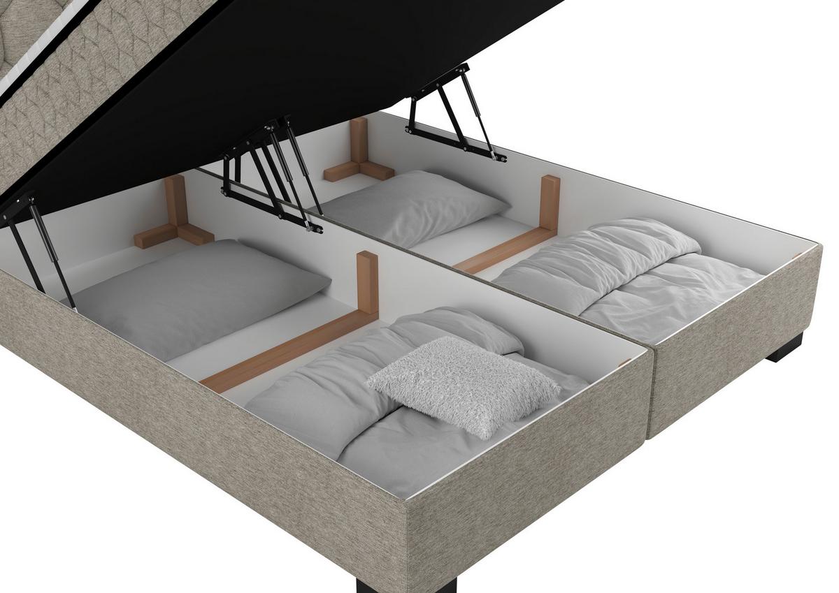 Postelja Z Vzmetnico Maya, Bež, 160x200 - črna/bež, Konvencionalno, umetna masa/tekstil (160/200cm) - Mömax