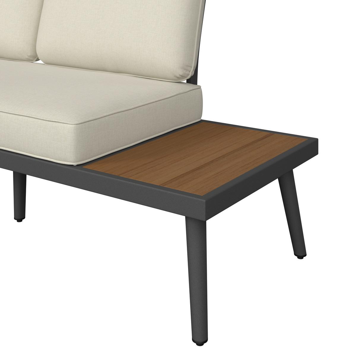 Kerti Garnitúra Sallie - világosszürke/natúr színű, Modern, fa/fém - Bessagi Garden