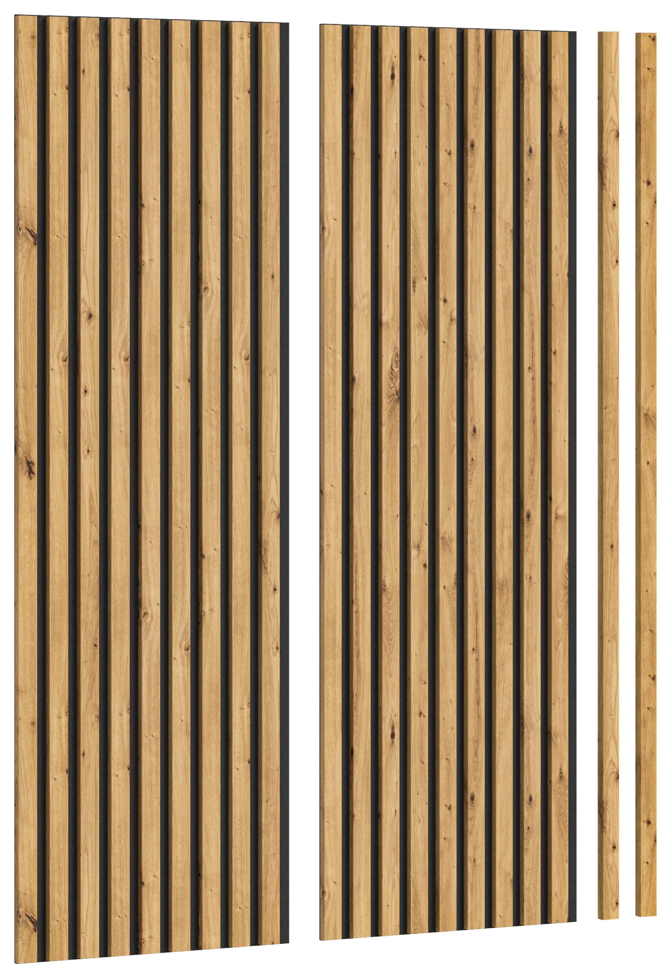 Akustikpaneel-Set Silence 2er-Set je ca.120x40 cm Eiche - Eiche Artisan, Basics, Holzwerkstoff/Textil (120/40/2cm) - MID.YOU