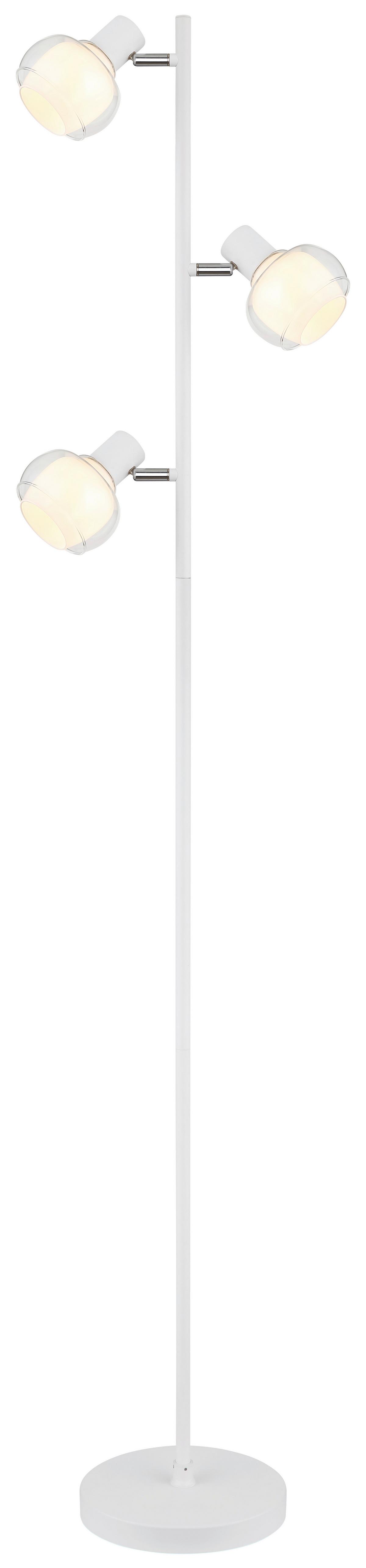 STEHLEUCHTE 54309SW - Klar/Weiss, Design, Glas/Metall (25/23/154cm) - Globo