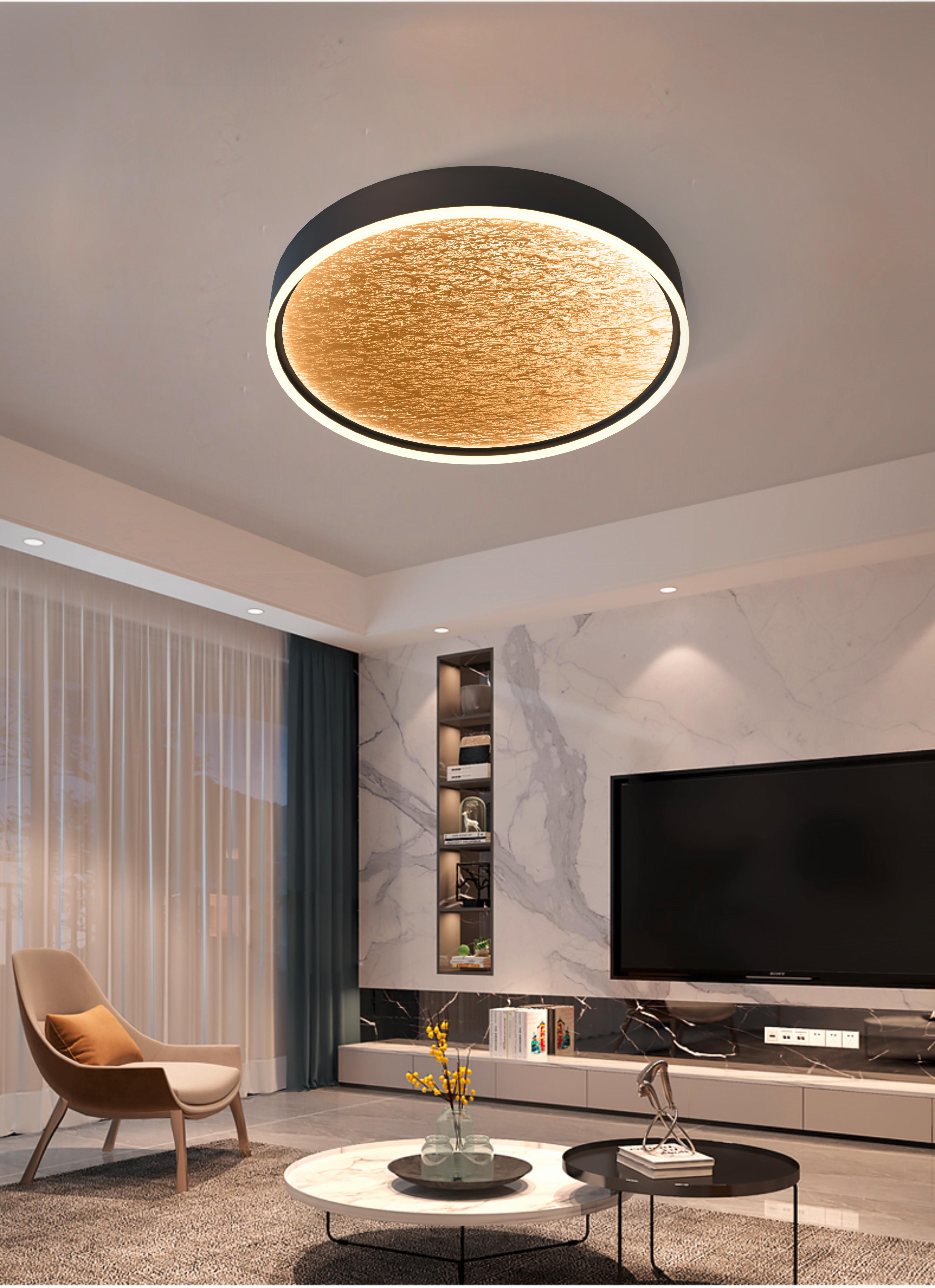 LAMPA SUFITOWA LED 9002-104L - czarny/złoty, Design, tworzywo sztuczne/metal (60/7cm) - Globo